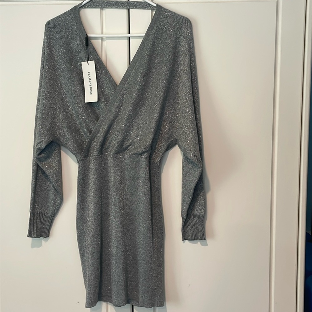 Flamant Rose metallic dress size 6 new with tags